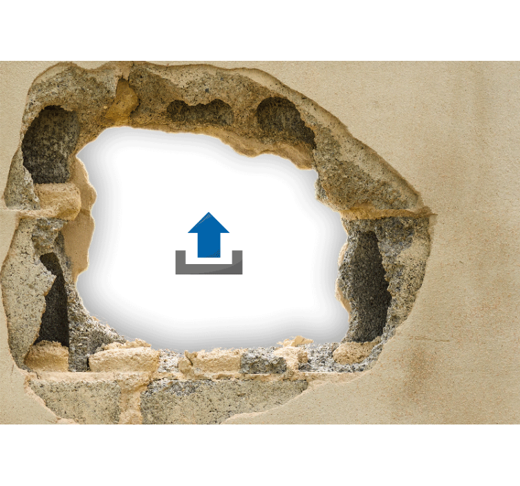 Murais de Parede 3D Foto 3d personalizável de parede quebrada - TenStickers