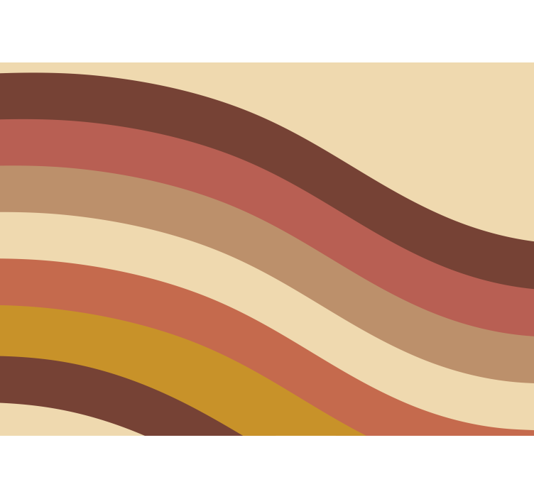 Mural de parede abstrato tons de terra ondulados - TenStickers