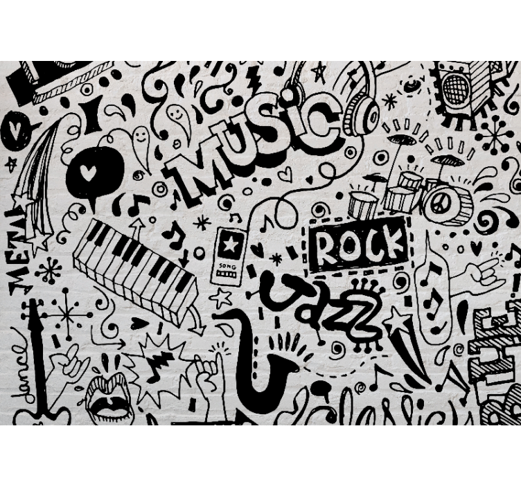 Mural de parede música arte de vibrações musicais - TenStickers