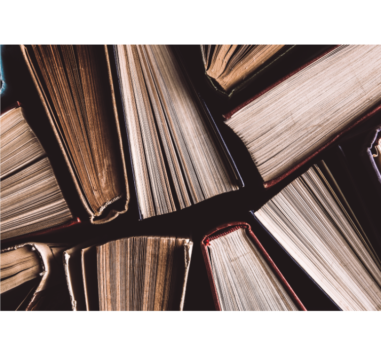 Mural de parede arte livros empilhados - TenStickers