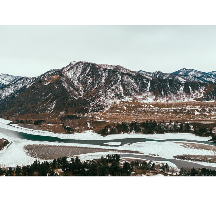 Fotomurais de paisagens Topo da montanha nevada - TenStickers