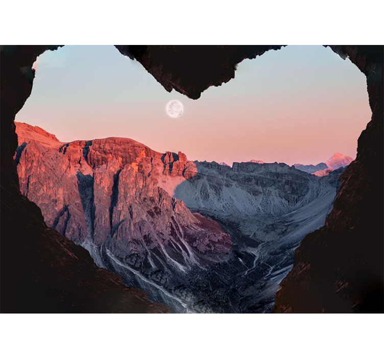 Mural de parede natureza paisagem montanha coração - TenStickers