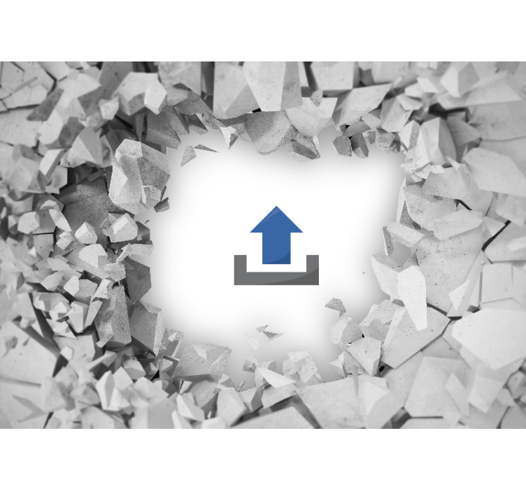 Fotomurais texturas e padrões Concreto desenhado quebrado com fot - TenStickers