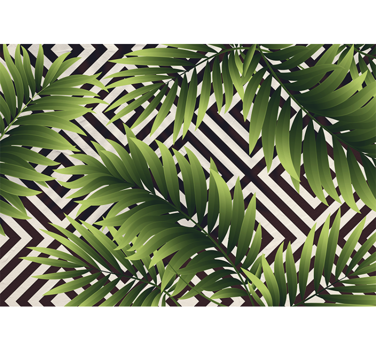 Mural de parede natureza arte com folhas tropicais - TenStickers