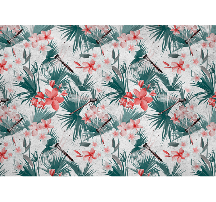 Fotomurais flores design floral tropical - TenStickers