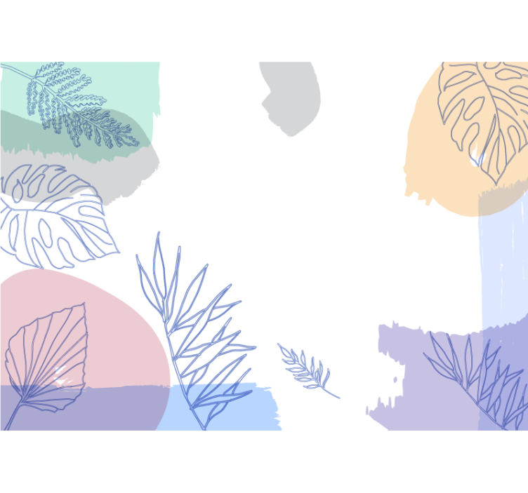 Fotomurais modernos Folha moderna pintada à mão em aquarela - TenStickers