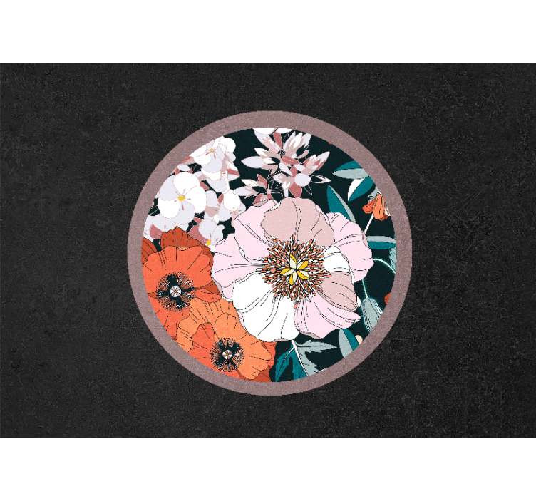 Fotomurais flores design de círculo floral - TenStickers