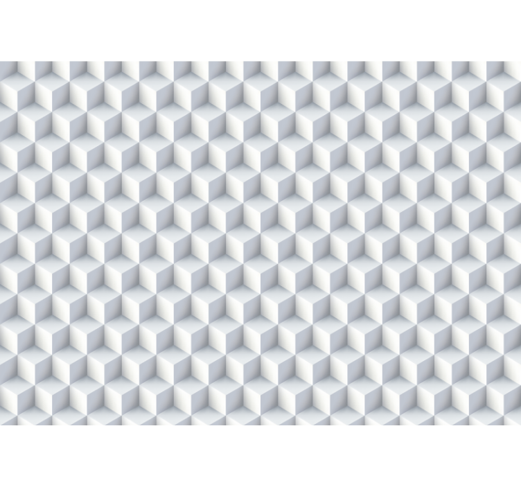 Murais de Parede 3D Vários cubos brancos - TenStickers
