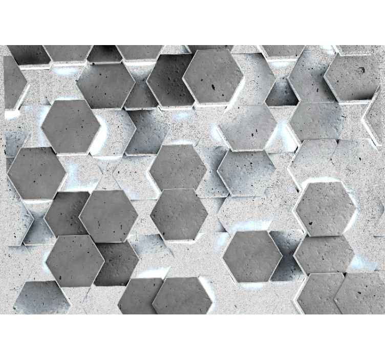 Fotomurais texturas e padrões padrão de concreto hexagonal - TenStickers