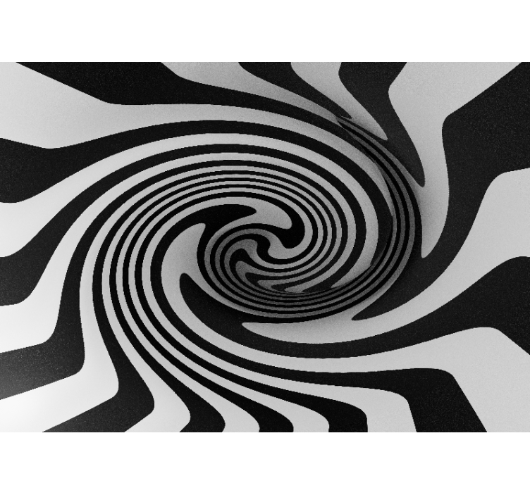 Murais de Parede 3D Túnel espiral infinito preto e branco - TenStickers
