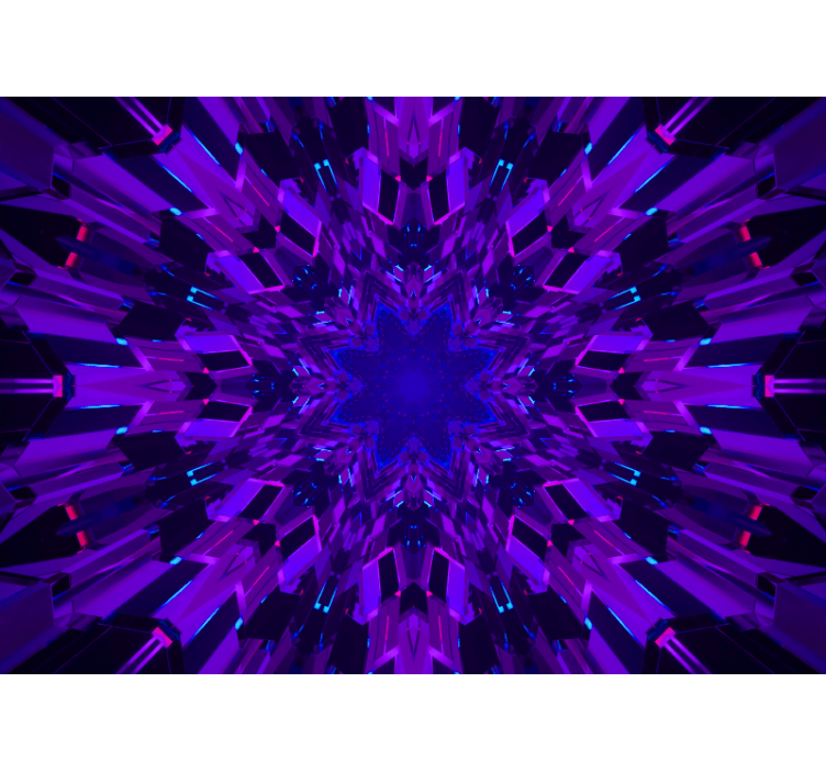 Murais de Parede 3D Fragmentos de cristal roxo e azul - TenStickers