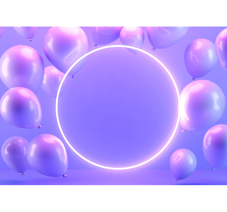 Fotomurais modernos Arranjo de balões com círculo brilhante - TenStickers