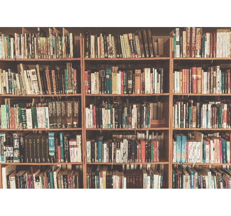 Mural de parede arte estante com literatura - TenStickers