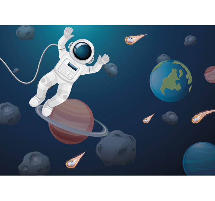 Fotomurais modernos Desenho animado do astronauta flutuante - TenStickers