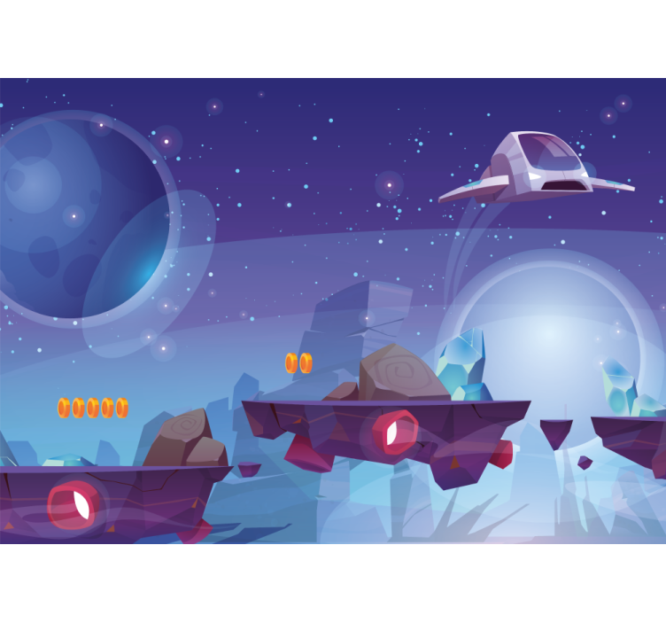 Mural de parede fantasía cena de aventura espacial - TenStickers