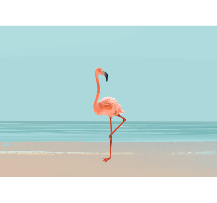 Mural de parede mar flamingo à beira-mar - TenStickers