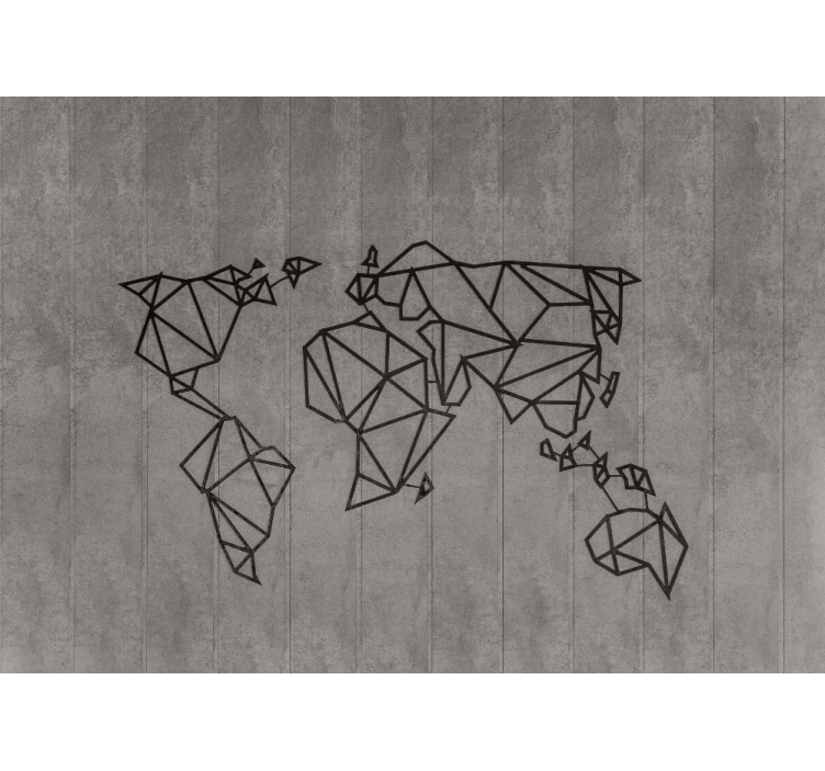 Mural de parede mapa mundial contorno geométrico - TenStickers