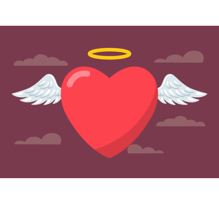 fotomural colorido de arte urbana de coração de anjo - TenStickers