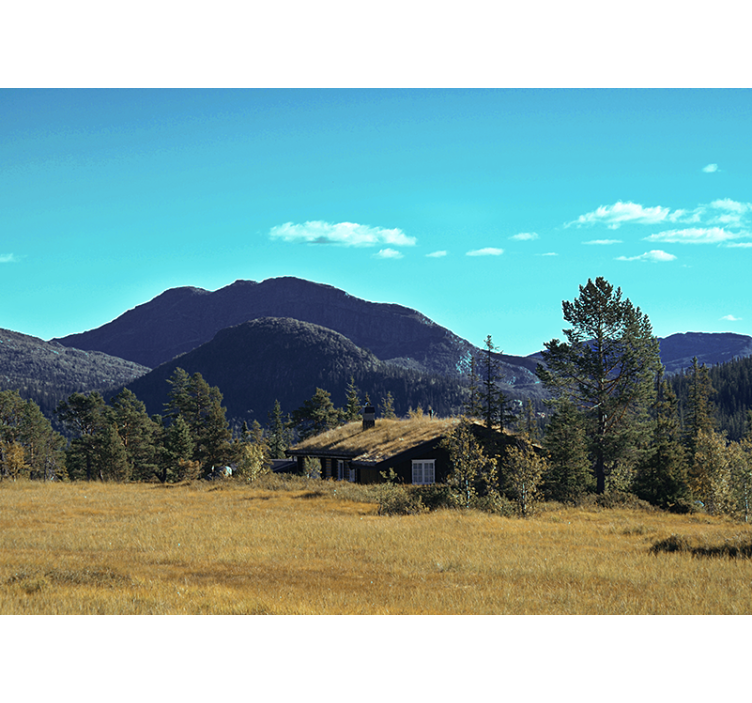 Fotomurais de paisagens refúgio na cabana da montanha - TenStickers