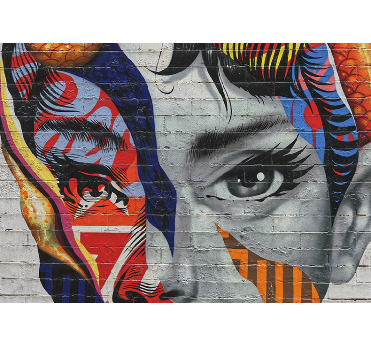 Audrey hepburn graffiti fotomural de arte urbana - TenStickers