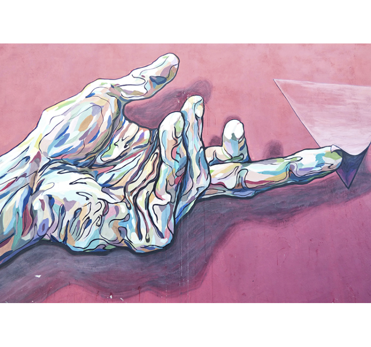 Mural de parede arte gesto abstrato com a mão - TenStickers