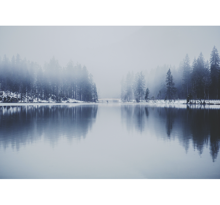 Mural de parede natureza paisagem serena à beira do lago - TenStickers