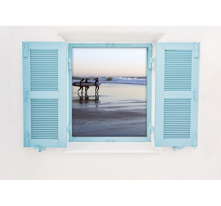 Fotomurais cidades e países cena de surf na praia - TenStickers