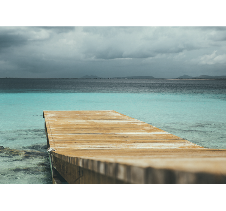 Mural de parede natureza cais sereno à beira-mar - TenStickers