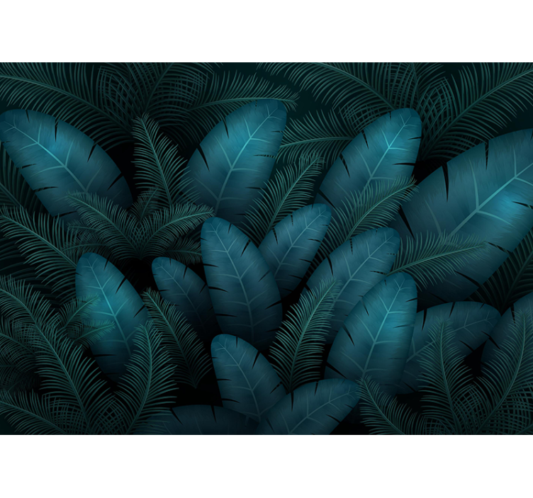 Mural de parede natureza com motivos de folhagem tropical - TenStickers