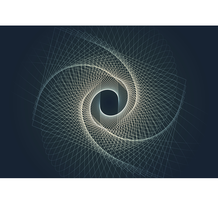 Mural de parede abstrato com padrão geométrico espiral - TenStickers