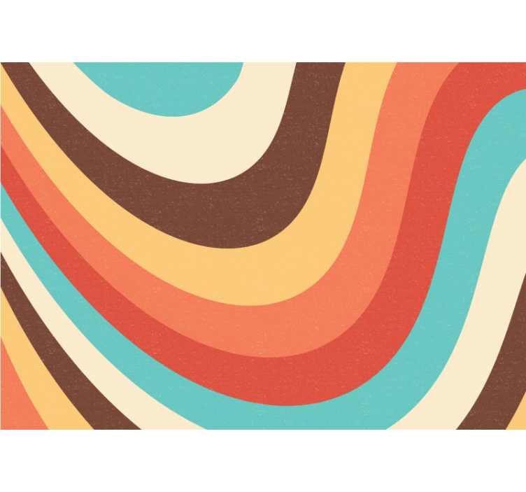 Mural de parede abstrato ondas de cor curvadas - TenStickers