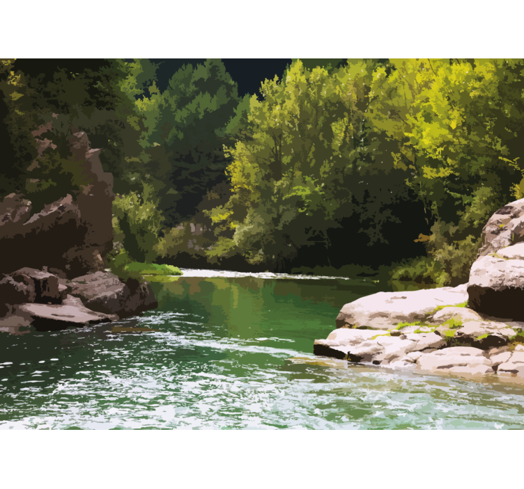 Mural de parede natureza paisagem aquática serena - TenStickers