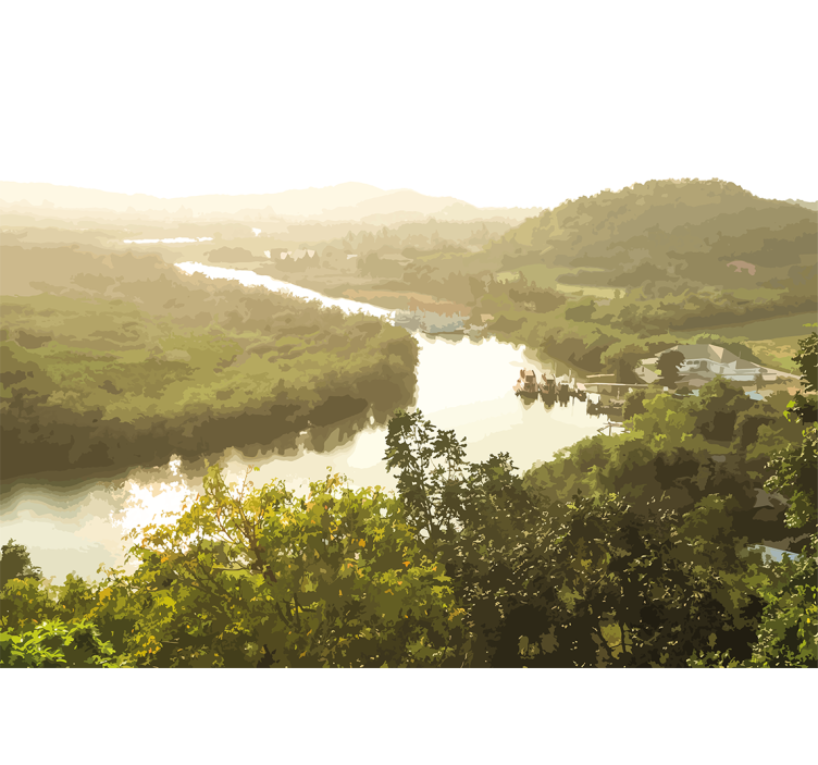 Fotomurais de paisagens vista do rio sereno - TenStickers