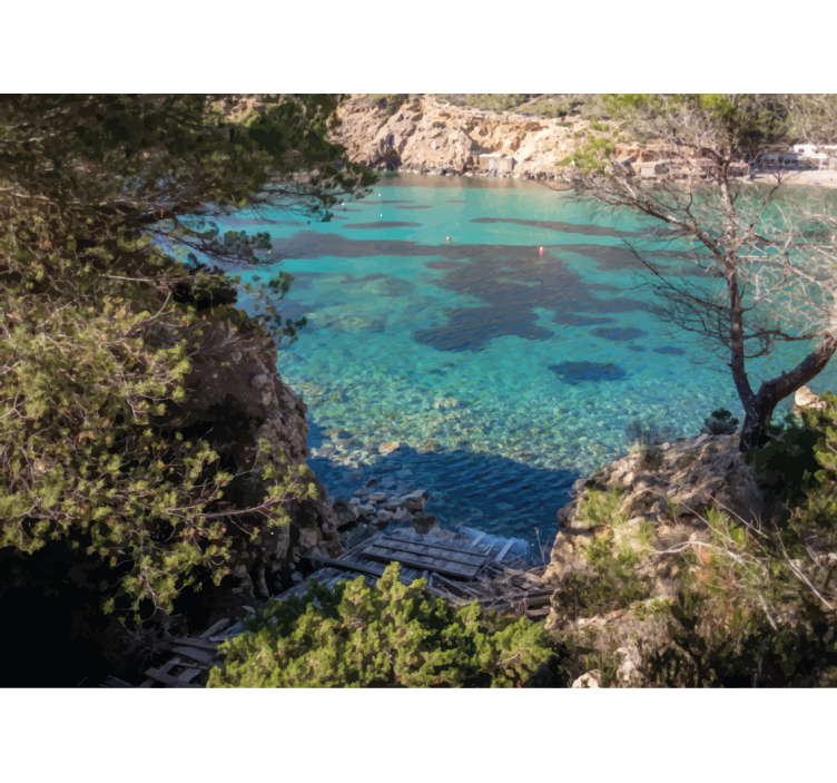 Mural de parede natureza cena costeira clara - TenStickers