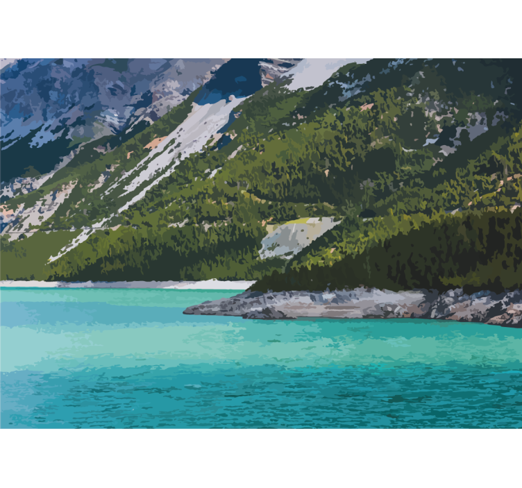 Fotomurais de paisagens lago da montanha tranquilo - TenStickers