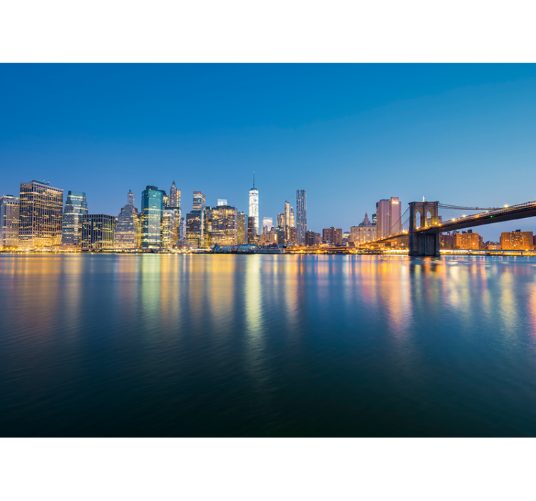 Mural de parede nova york ponte do brooklyn e skyline - TenStickers