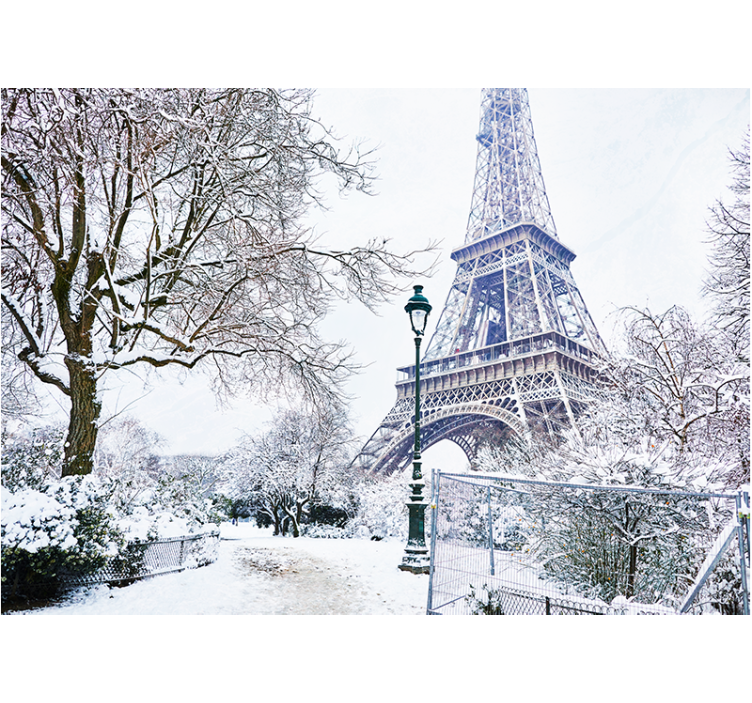 Mural de parede paris torre eiffel na neve - TenStickers