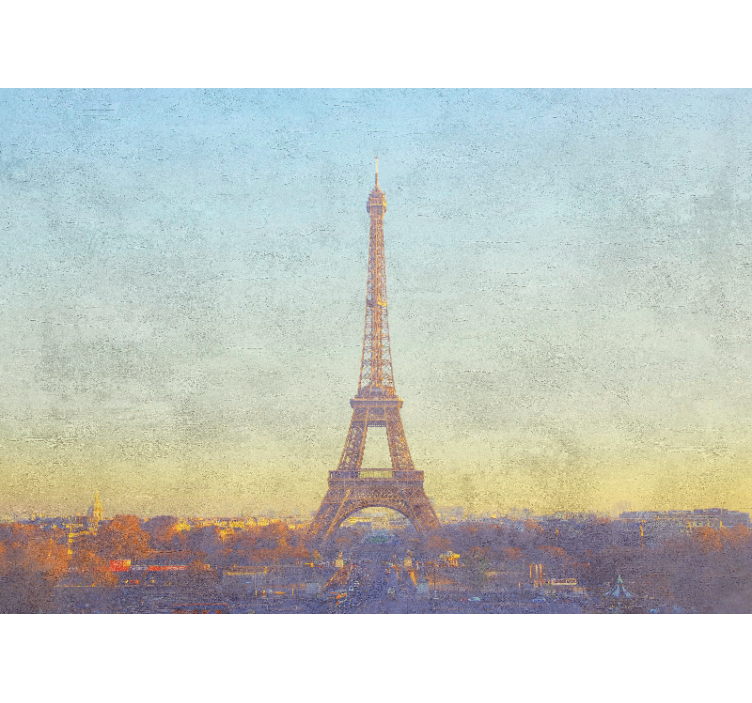 Mural de parede paris torre eiffel ao crepúsculo - TenStickers