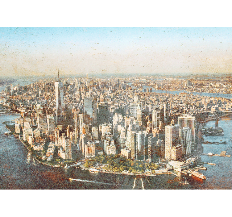 Fotomurais cidades e países vista aérea de manhattan - TenStickers
