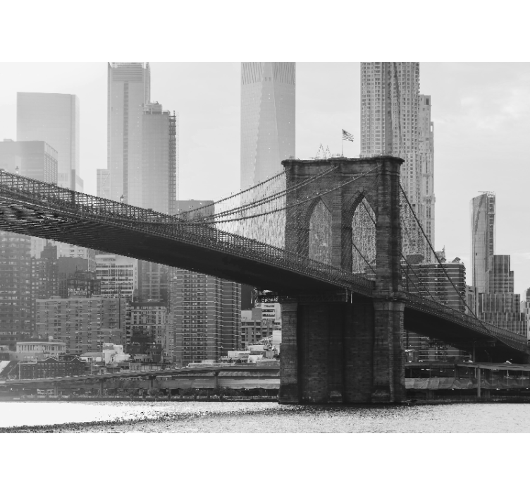 Fotomurais cidades e países silhueta da ponte brooklyn - TenStickers