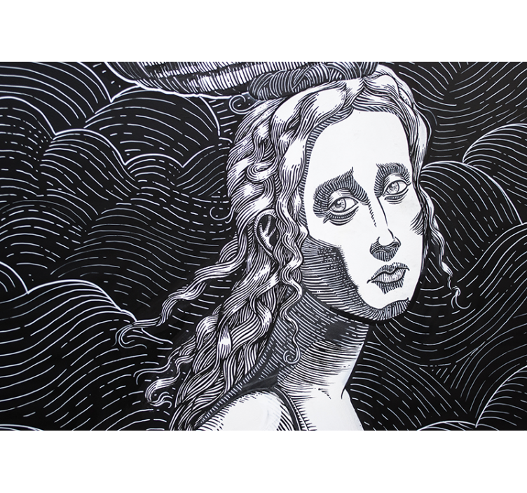 Mural de parede arte retrato feminino intricado - TenStickers