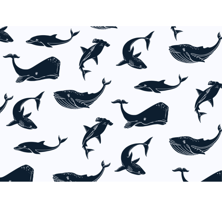 Mural de parede animais com motivos da vida marinha - TenStickers