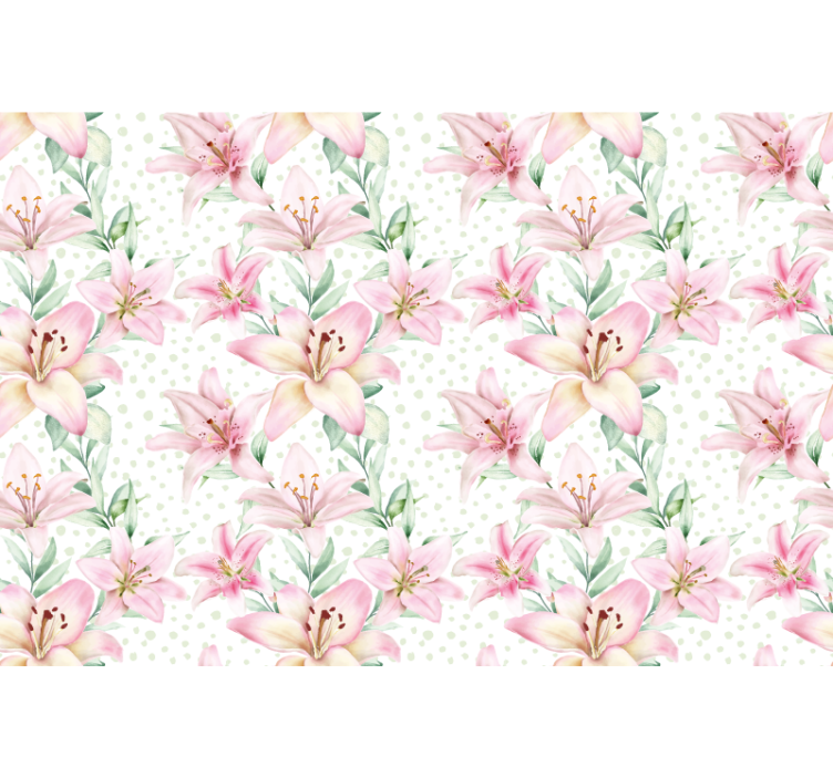 Fotomurais flores Aquarela rosa padrão - TenStickers