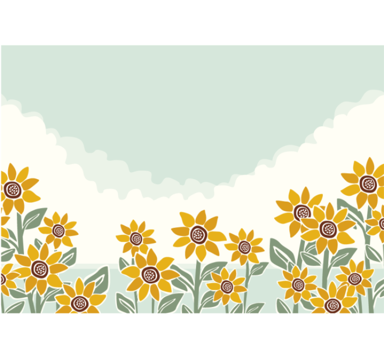 Fotomurais flores cena de jardim com girassóis - TenStickers