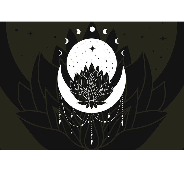 Mural de parede mandalas design lua de lótus - TenStickers