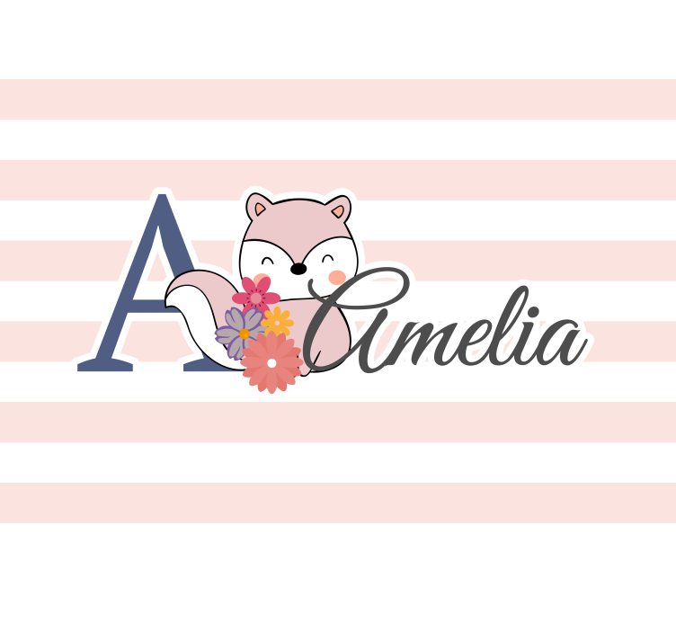 Mural de parede infantil com design de raposa adorável - TenStickers