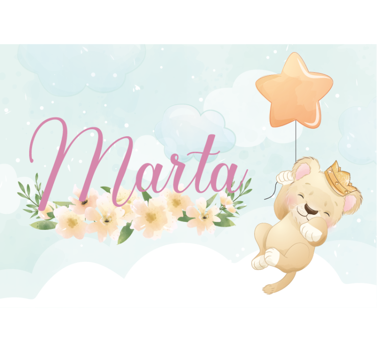 Mural de parede infantil balão de leão fofo - TenStickers