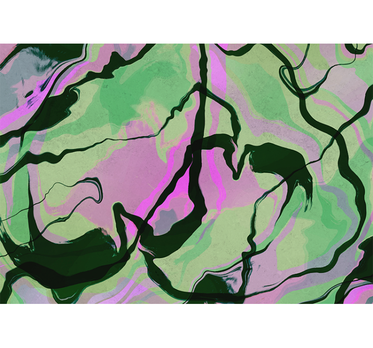 Mural de parede abstrato com composição de formas orgânicas - TenStickers