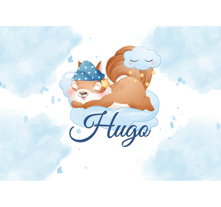 Mural de parede bebés sonhos do esquilo sonolento - TenStickers