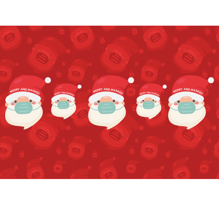 Mural de parede natal papai noel com máscara - TenStickers
